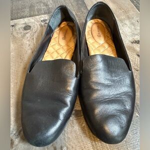 Birdies Black Leather Loafers 9.5 Starling Flats Quilted Comfort Workwear Chic